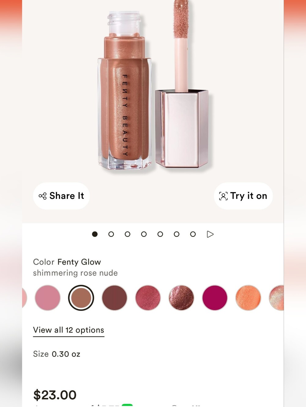 Fenty Beauty Gloss Bomb Liquid Highlighter — Fenty Glow Shimmering Rose Nude